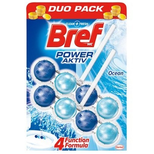 Bref Power Aktiv Ocean 2x50g Kuličky Bref Power Aktiv Ocean 2x50g Kuličky - Drogerie Koupelna a WC Vonné závěsky